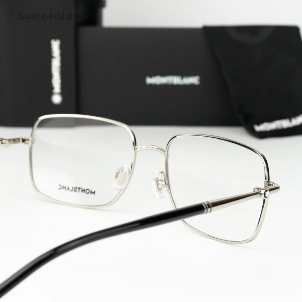 Montblanc Women Eyeglasses Silver Demo Rectangle MB0072O 004 NEW AUTHENTIC